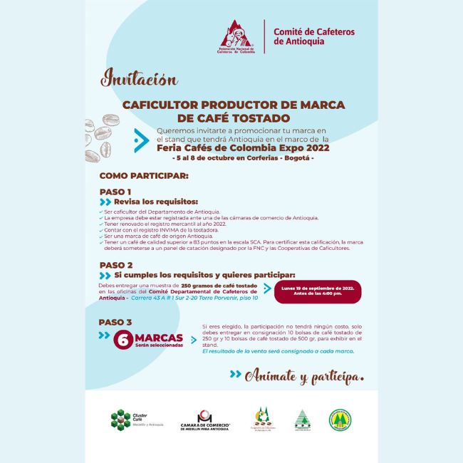 Invitación: Feria de cafés de Colombia Expo 2022