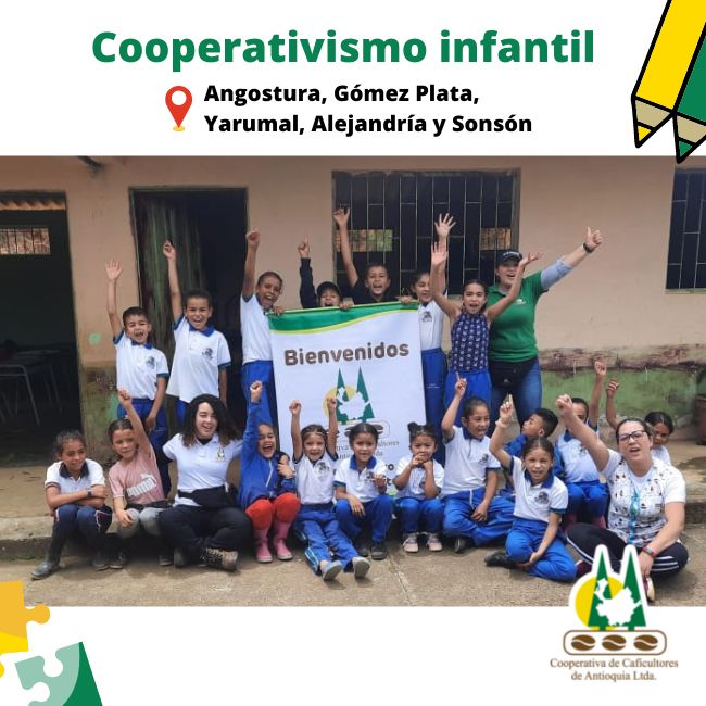 Cooperativismo infantil: Angostura, Gómez Plata, Yarumal, Alejandría, Sonsón